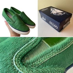Cow Hair Fur Gore Green Skater Shoes